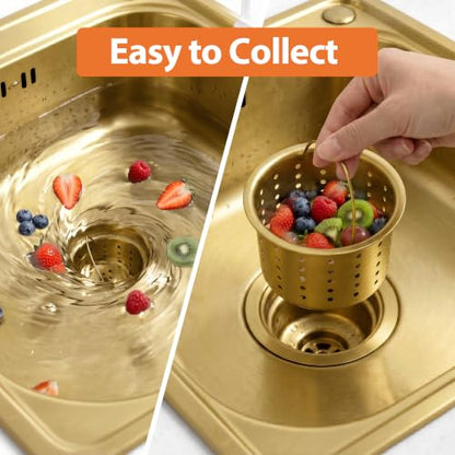 Kitchen Sink Drain Removable Deep Sink Strainer Basket with Sink Stopper