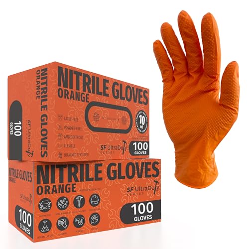 UltraDuty Orange Diamond Nitrile Gloves 10 Mil