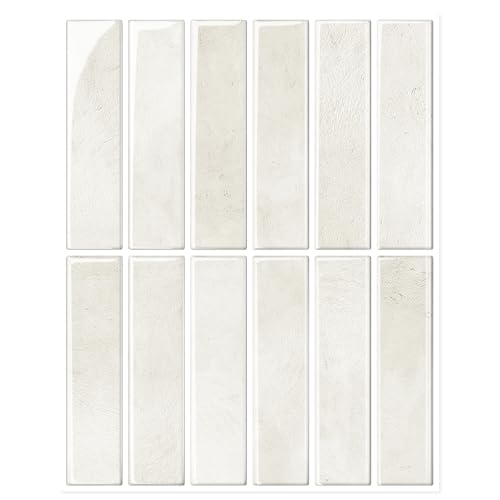 10 Sheet Peel and Stick Backsplash White Stick on Tile (Light Beige)