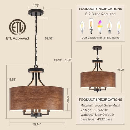 Farmhouse Chandelier for Dining Room
