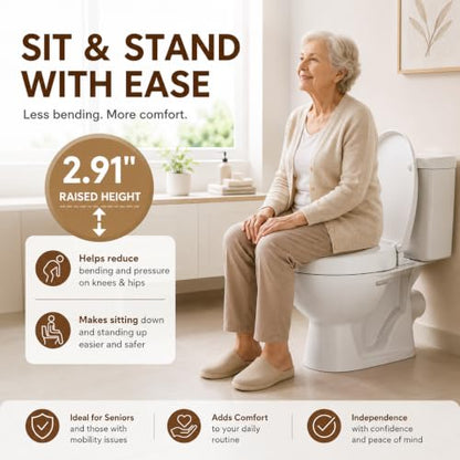 Raised Toilet Seat Elongated 18.5"