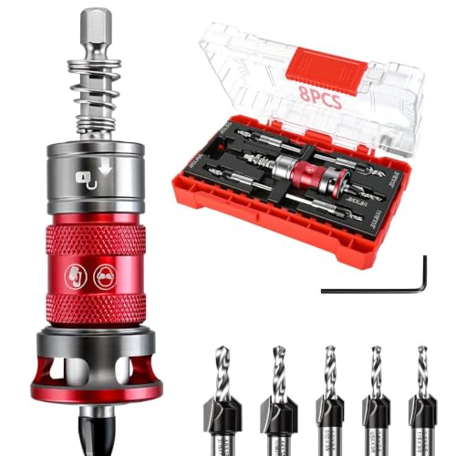 Countersink Drill Bit Set with Adjustable Depth Stop