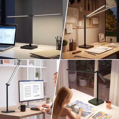 Desk Lamp for Home Office with USB C Charging Ports Wireless Charger