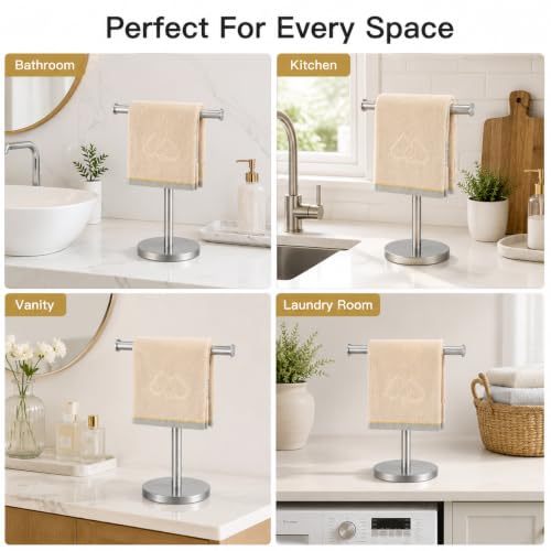 Hand Towel Holder Stand (X-silver-1 Pack)