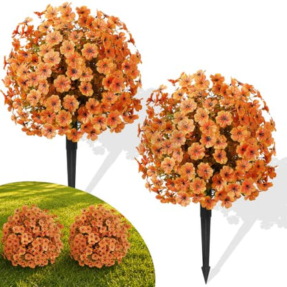Outdoor Artificial Violet Flowers with Ground Stake