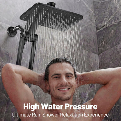 Dual Filtered Rainfall Handheld Showerhead Spray Combo for Bathroom (Matte Black)