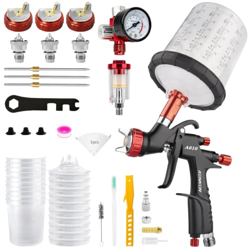 A610 LVLP Air Spray Gun with 650ml Mixing Cup& 10x Disposable Cups