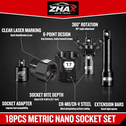 3 8" Low Profile Impact Socket Set