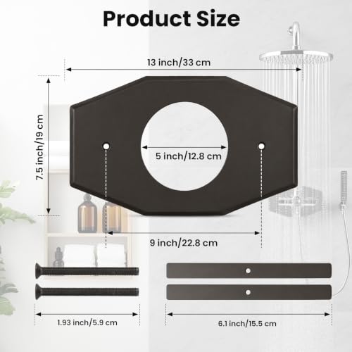 One-Hole-Remodel-Cover-Plate for 2 Handle or 3 Handle Shower(Rubbed Bronze) (Rubbed Bronze)