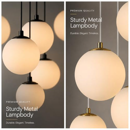 Black Globe High Ceiling Chandelier (Black / 15-Light)