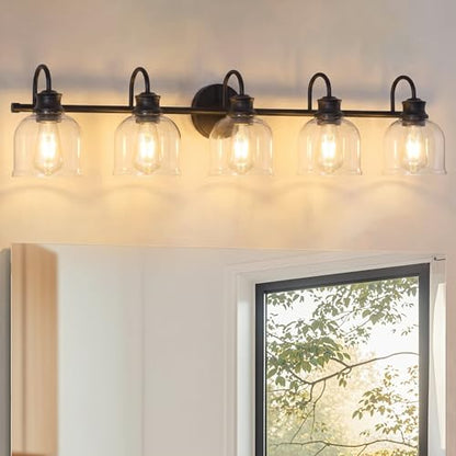 5 Lights 40" Bathroom Vanity Light Fixtures (Black / 5 Lights)
