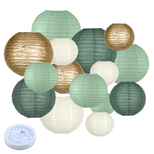 Round Chinese Paper Lanterns Decorative 15pcs for Wedding Birthday Party Baby Showers Decoration¡­