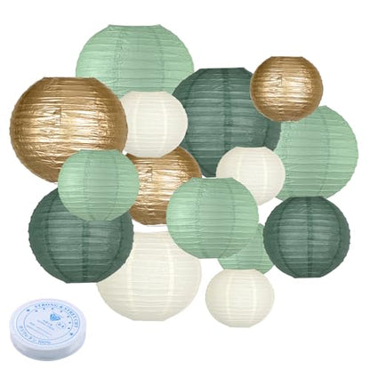 Round Chinese Paper Lanterns Decorative 15pcs for Wedding Birthday Party Baby Showers Decoration¡­
