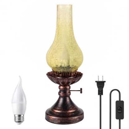 Vintage Table Lamp with Flame Bulb