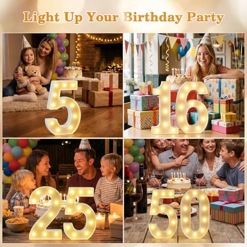 12.6 Inch Marquee Light Up Numbers 1 for Party Decorations (Number 1 / 12.6 in)