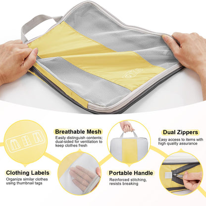 Compression Packing Cubes Garment Bags (Yellow)