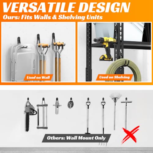 Wall Mounted Garage Storage Hooks Set