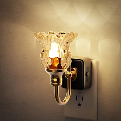 Night Light Flameless Candle Amber Night Lights Plug into Wall