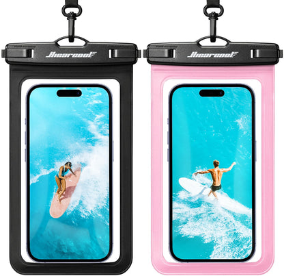 Waterproof Phone Pouch (2-Pack Black & Pink)