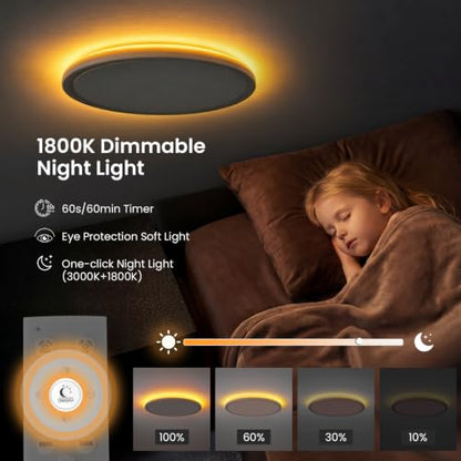 12in LED Ceiling Light with Remote Control Night Light