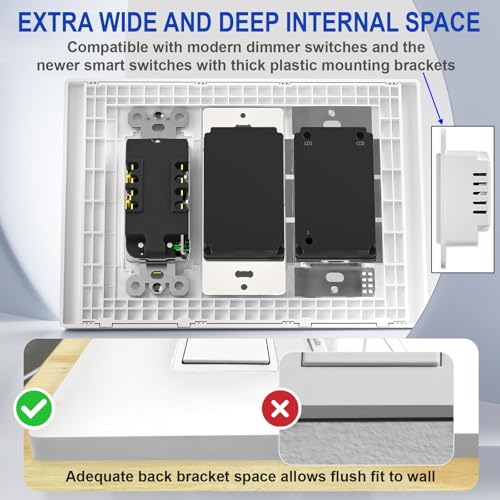 Midsize Screwless Light Switch Cover Plate