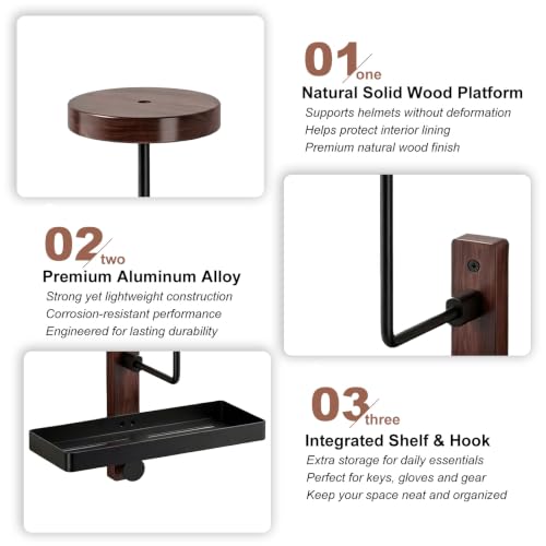 Helmet Holder Wall Mount with Shlef