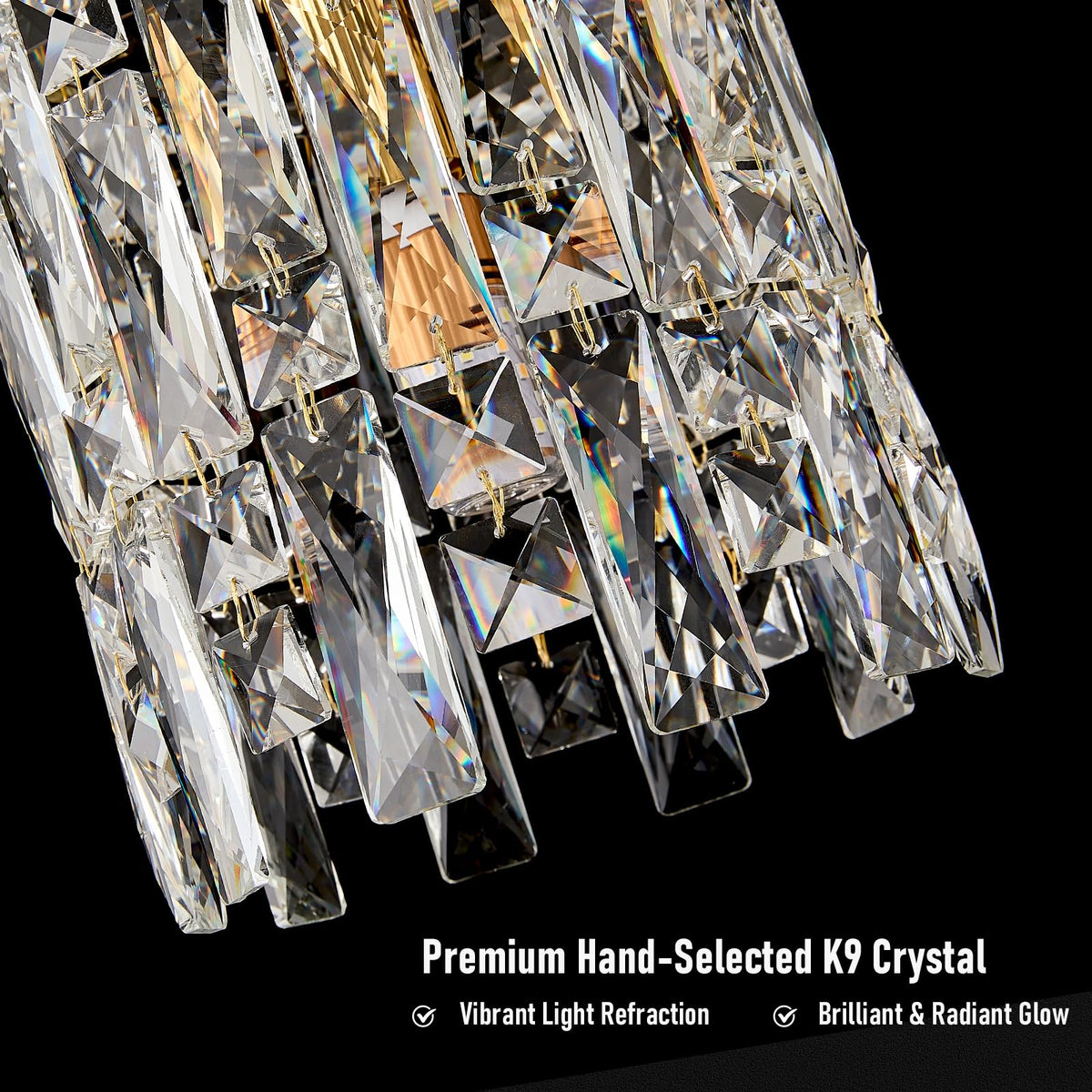 Gold Mini Crystal Chandelier Pendant Light (Gold / 7inch)