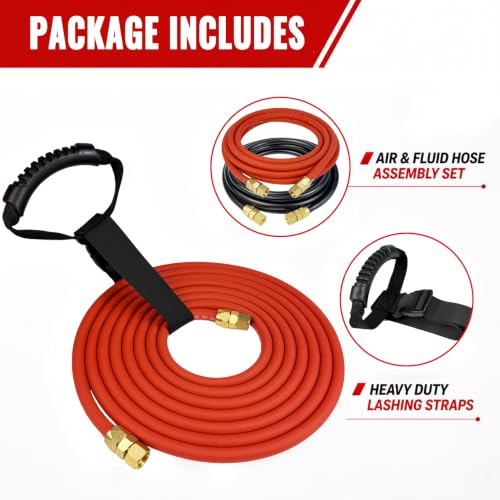Professional Heavy Duty Air and Fluid Hose Assembly Complete Set with Connector Fittings for Spray Guns