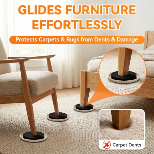 Furniture Sliders Plastic Sliders for Carpet and Hardwood Floors