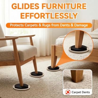 Furniture Sliders Plastic Sliders for Carpet and Hardwood Floors