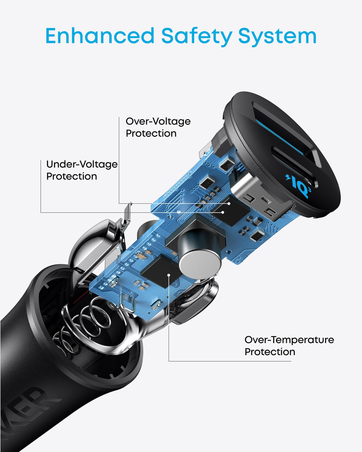 30W 2 Port PowerIQ 3.0 USB C iPhone Car Charger