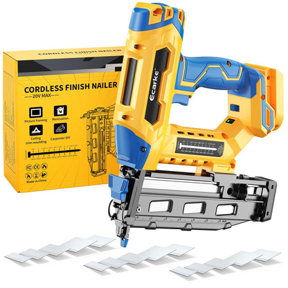 Finish Nailer 16 Gauge Compatible with Dewalt 20V Battery (Blue & Yellow)