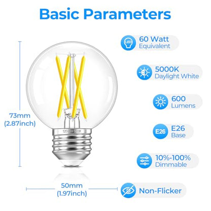 E26 LED Bulb Dimmable (5000k Daylight White / E26 Standard Base)