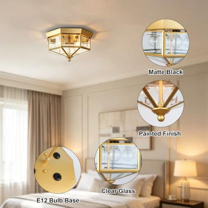 Farmhouse Style Square Flush Mount Ceiling Light