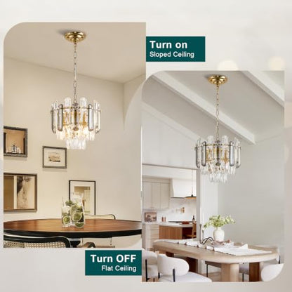 31.5" Gold Crystal Chandeliers for Dining Room
