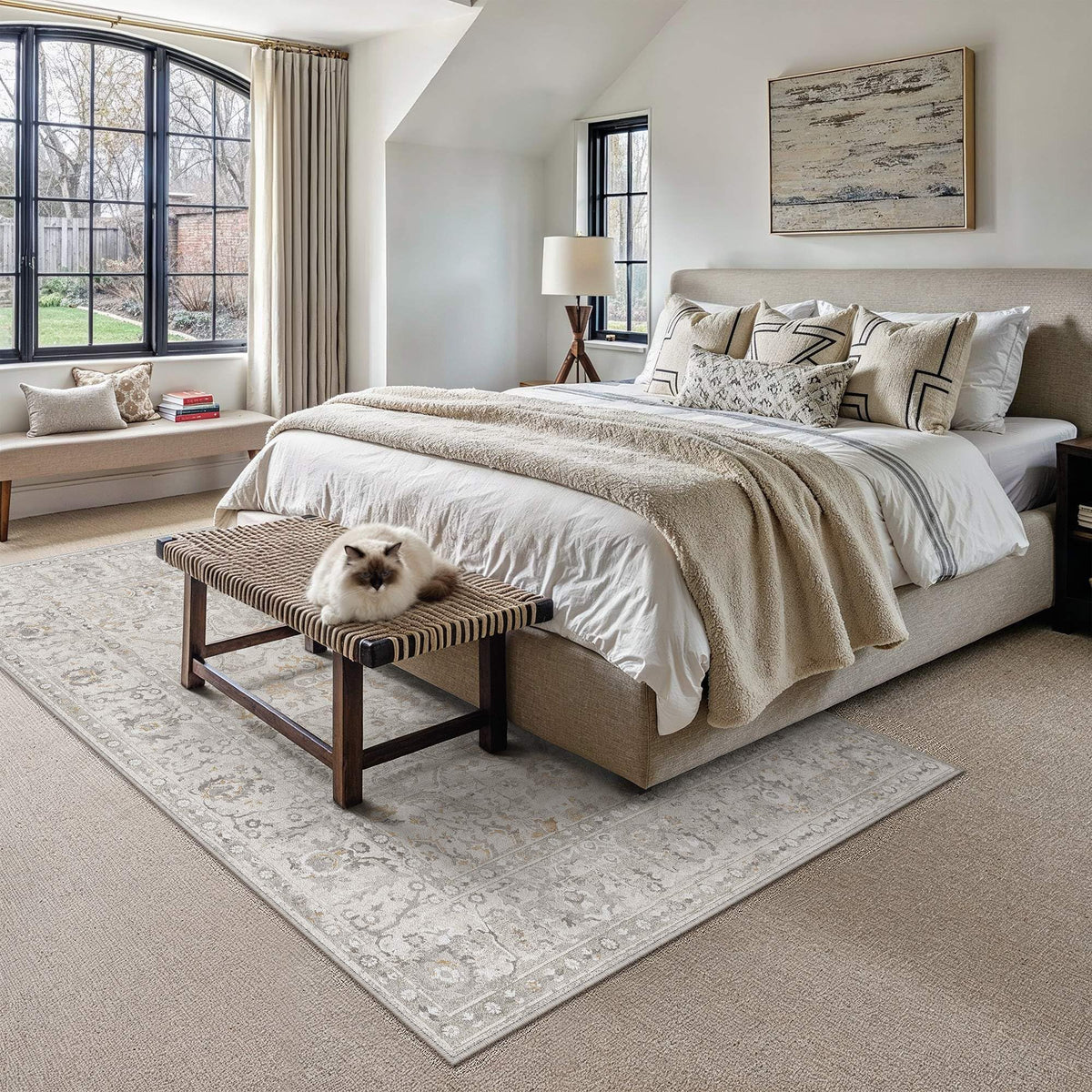 Area Rugs 6x9 Washable Rug Beige Grey (Beige Grey / 6' x 9' (Rectangular))