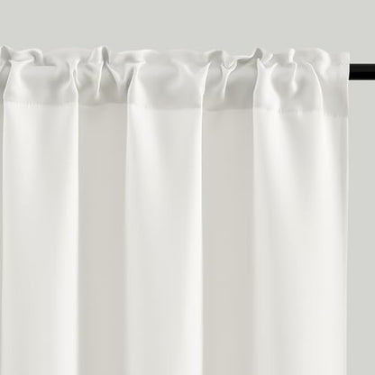 4 Panels Rod Pocket Blackout Window Curtains for Bedroom