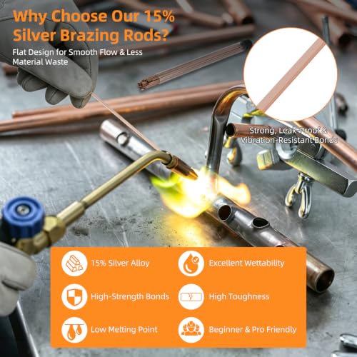 15% Rods 5 Copper Solder for HVAC Refrigeration Repair