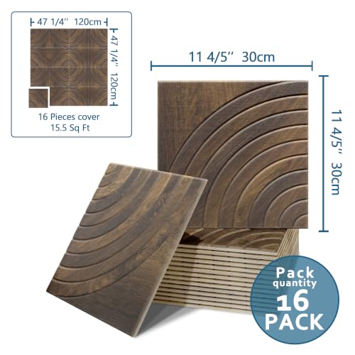 16 Pack Acoustic Wall Panels (Walnut)
