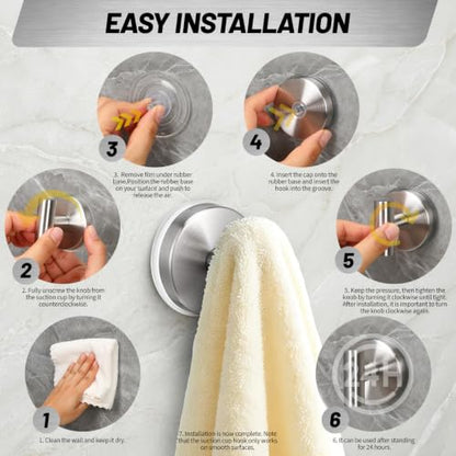 Stainless Steel Suction Cup Hooks for Shower
