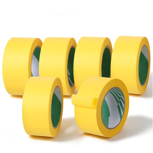 6 Pack Yellow Painters Tape 2 inch Wide x 55 Yards