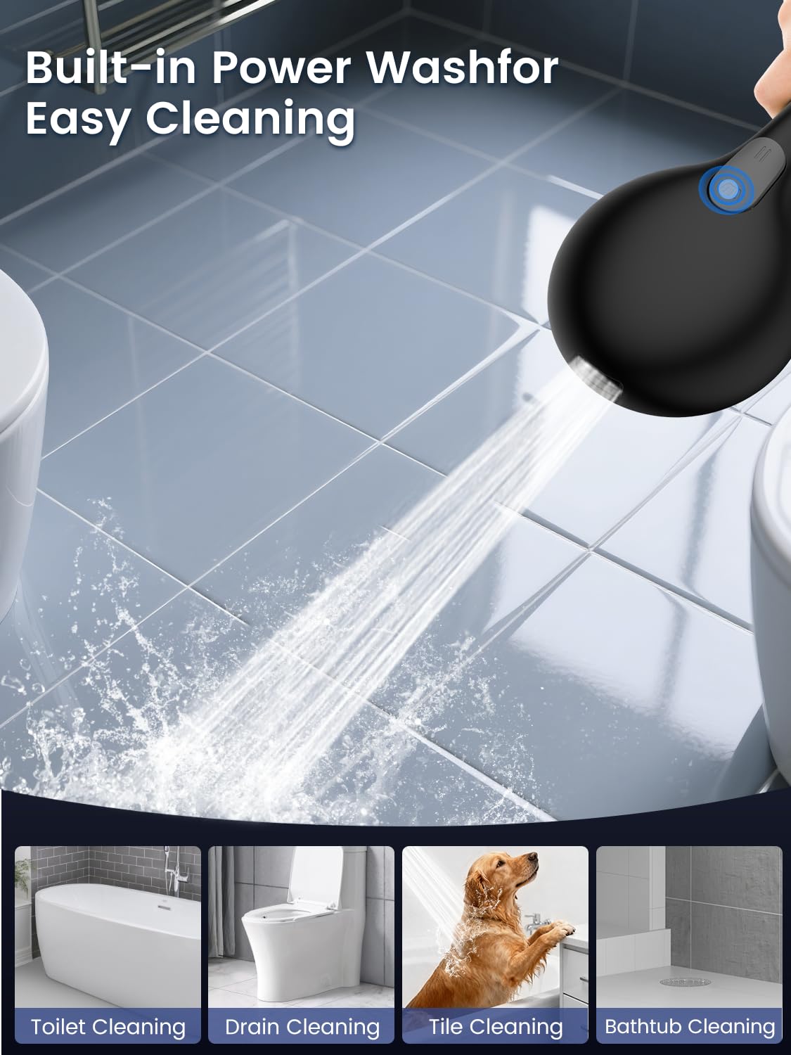 Filtered Shower Head with Handheld (Black)