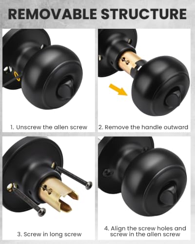 Matte Black Door Knobs (Black)