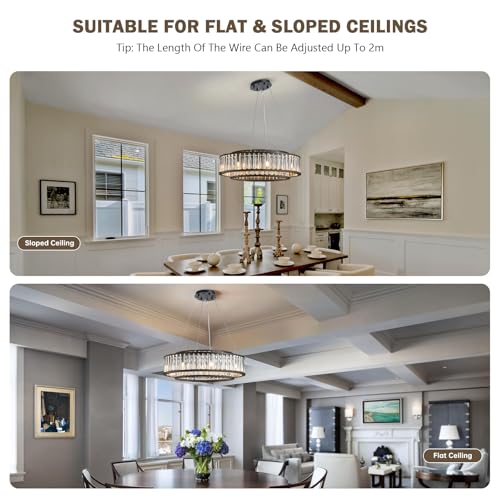 Modern Round Crystal Chandeliers Lighting Fixture