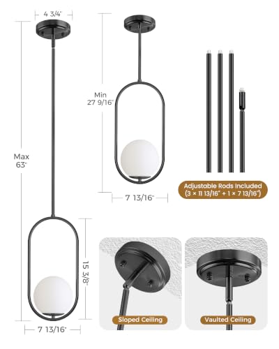 Pendant Lights Kitchen Island (Black(2026 Upgraded Version) / 1 Pack)