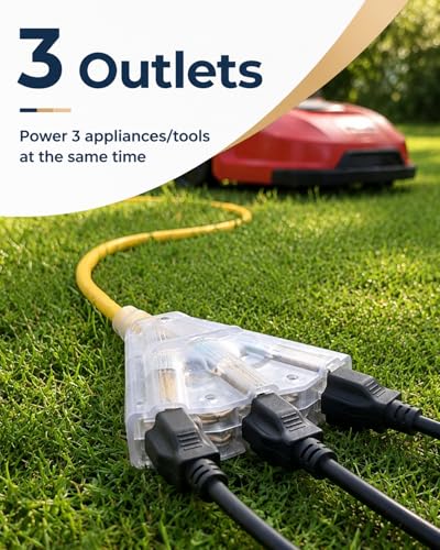 12 3 Outdoor Extension Cord with 3 Outlets