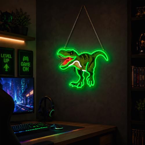 Dinosaur Neon Sign for Boys Room Decor