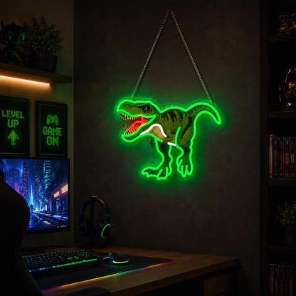Dinosaur Neon Sign for Boys Room Decor