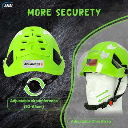 Type 2 Hard Hat with Clear Visor and Chin Strap (Green Hard Hat with Visor)