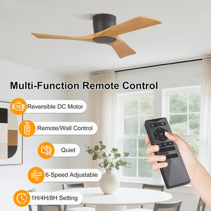 42 Inch Ceiling Fan without Light (Dark Gray/Beech Wood / 42")